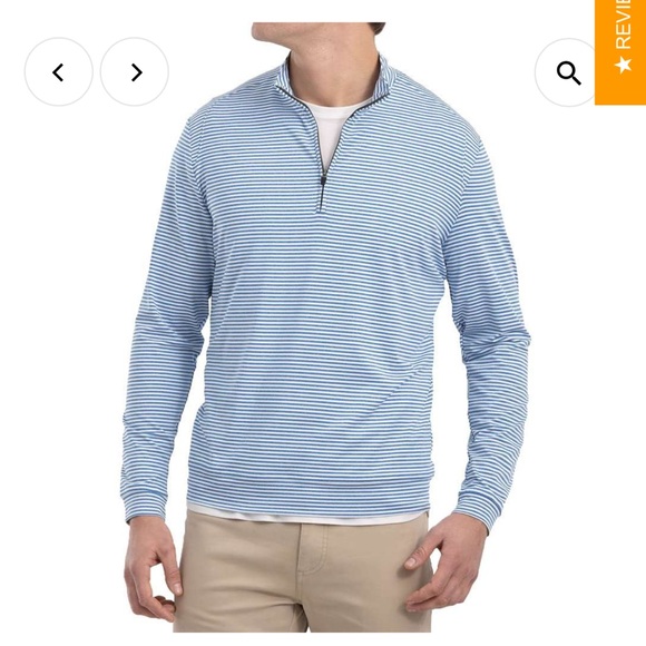 johnnie-O Other - Johnnie O Ultra Light Weight Turn Striped Quarter-Zip - UPF 50 Sun Protection